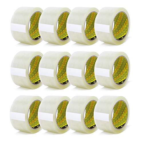 3M Scotch Paketklebeband 305 PP, geräuscharm abrollend, zum Verpacken, Verpackungsklebeband in 3M-Qualität, 66m x 50mm, Paketband (12 Rollen - transparent) von 3M