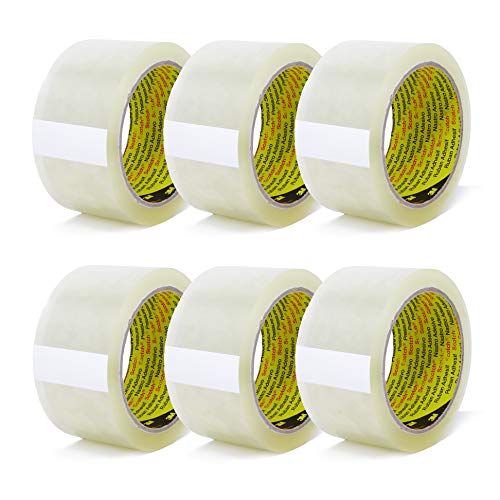3M Scotch Paketklebeband 305 PP, geräuscharm abrollend, zum Verpacken, Verpackungsklebeband in 3M-Qualität, 66m x 50mm, Paketband (6 Rollen - transparent) von 3M