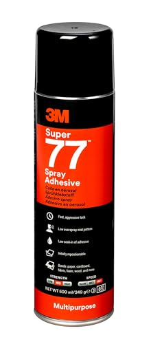 3M Scotch-Weld Sprühklebstoff 77 – Aerosol-Klebstoff mit kurzer Ablüftzeit und langer Klebespanne für dauerhaften Halt – 500ml – Beige von 3M