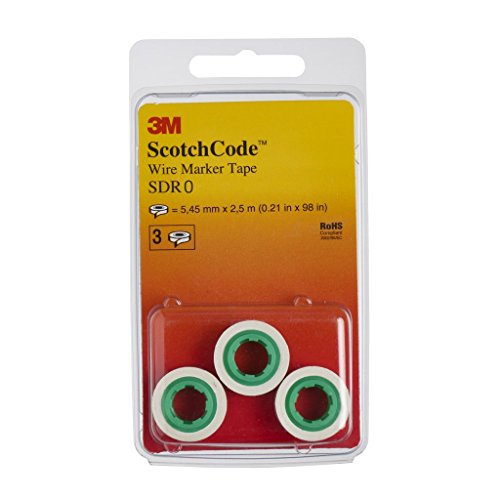 3M ScotchCode SDR-0 Kabelmarkierer Nachfüllrollen, Ziffer 0 (3-er Pack) von 3M