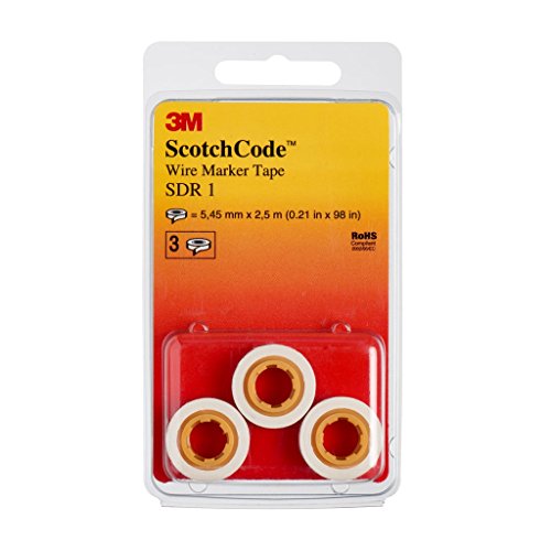 3M ScotchCode SDR-1 Kabelmarkierer Nachfüllrollen, Ziffer 1 (3-er Pack) von 3M