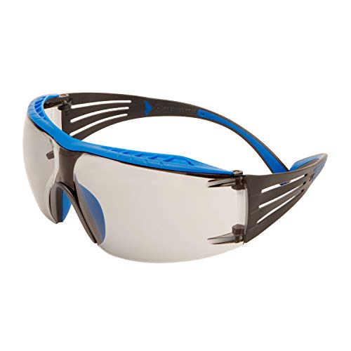 3M SecureFit 400X Schutzbrille, blau/grauer Rahmen, Scotchgard Antikratz-/Antibeschlag-Beschichtung (K&N), graue Scheibe für Innen/Außen, SF407XSGAF-BLU von 3M