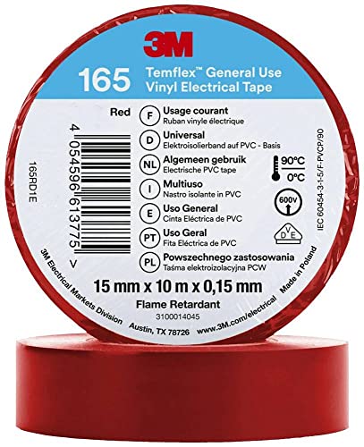 3M Temflex™ 165 165RD1E Isolierband Temflex™ 165 Rot (L x B) 10m x 15mm von 3M