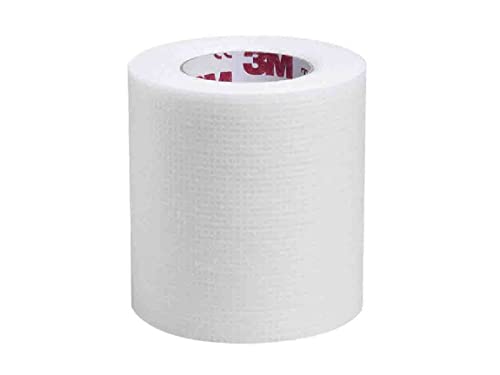 3M Transpore White, Perforiertes chirurgisches Pflaster mit Rayon- und Polyesterrücken, zart, bidirektional einreißbar, hypoallergen, atmungsaktiv, Größe 51 mm x 9,14 m, Packung mit 6 Rollen von 3M