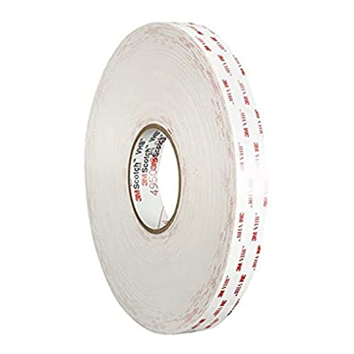 3M VHB Klebebänder, 4930 P, 25 mm x 33 m, 0,6 mm, Weiß, Schutzabdeckung: Papier (3-er Pack) von 3M VHB