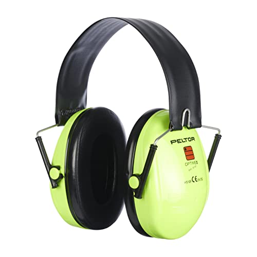 3M Peltor Optime I Kapselgehörschutz Hi-Viz – Faltbarer Gehörschützer mit Weichen und Ersetzbaren Polstern für Optimalen – Ohrenschutz bei mittlerem Geräuschpegel, neon-grün von 3M PELTOR