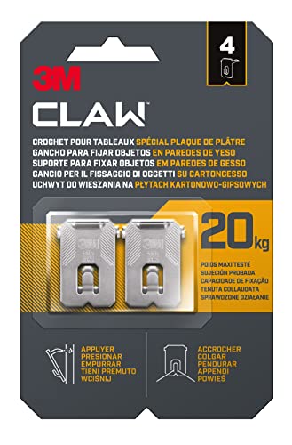 3M CLAW Drywall Picture Hanger 20 kg 3PH20-4WMR 4 hangers von 3M CLAW