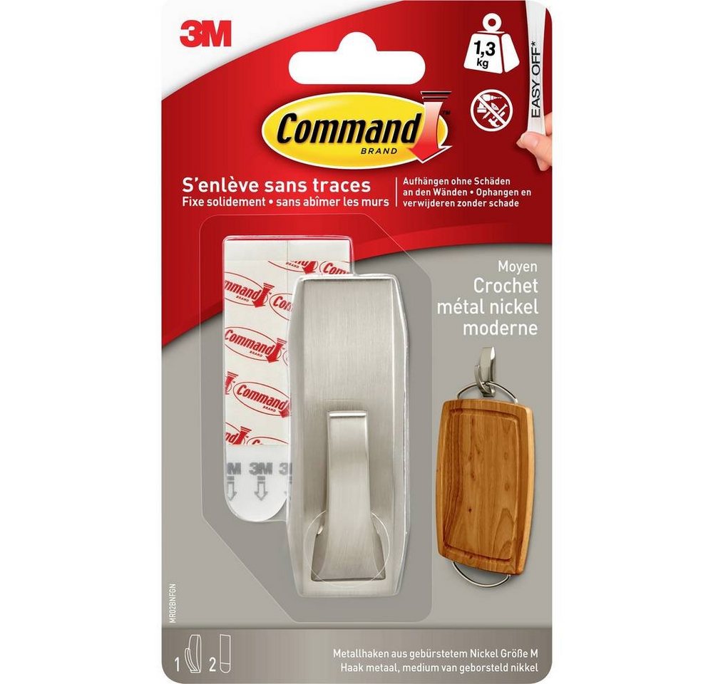 3M Klebehaken Command™ Medium Metallhaken "Modern Reflection", lösbar, für Fliesen, für Metall, für Putz, für Holz von 3M