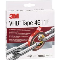 3M - Montageband vhb Tape 4611F dunkelgrau Länge 3 m Breite 19 mm von 3M