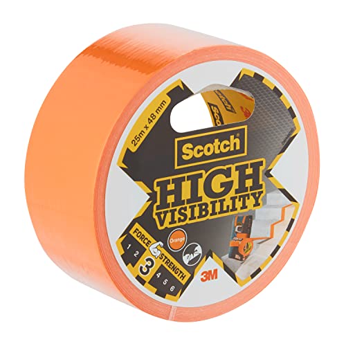 Scotch 29044825O High Visibility Adhesive Tape, Orange, 25 m x 48 mm, 1 piece von ScotchBlue