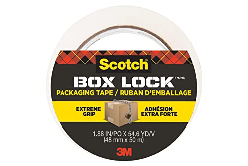 Scotch Box Lock Verpackungsklebeband - 1 Rolle, 48 mm x 50 m - Starkes Versand- und Verpackungsklebeband - Ideal zum Verpacken von Paketen und Kartons von Scotch