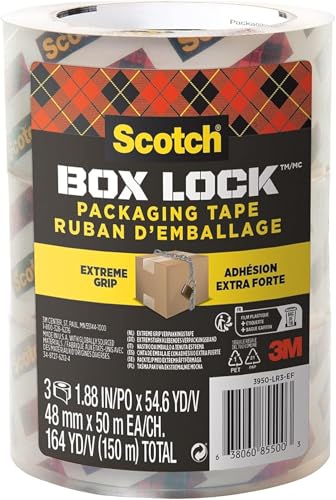 Scotch Box Lock Verpackungsklebeband - 3 Rollen, 48 mm x 50 m - Starkes Versand- und Verpackungsklebeband - Ideal zum Verpacken von Paketen und Kartons Scotch Box Lock Verpackungsklebeband - 3 Rollen, 48 mm x 50 m - Starkes Versand- und Verpackungsklebeband - Ideal zum Verpacken von Paketen und Kartons von Scotch