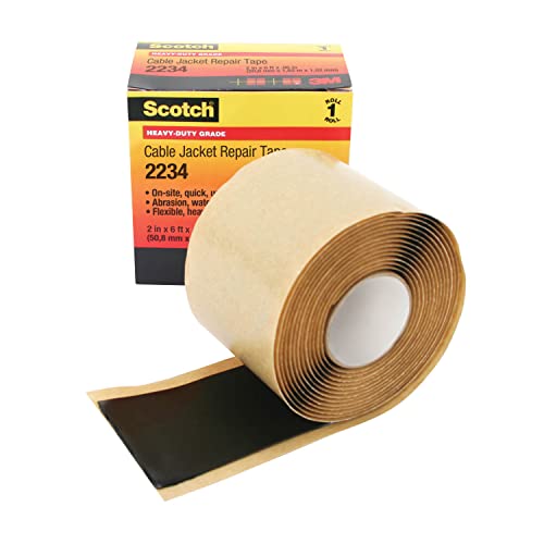 Scotch Kabelmantelreparaturband 2234, 5,1 cm x 1,8 m, Schwarz (700006227) von 3M