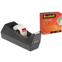 Scotch Klebefilmabroller mit Crystal Klebeband Rolle - 33 m x 19 mm von Scotch