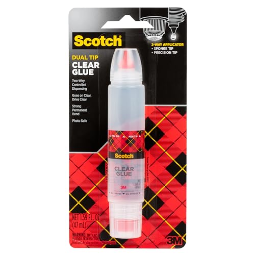 Scotch Transparenter Kleber im 2-Wege-Applikator, 45,4 ml, fotosicher und ungiftig (6050) von Scotch