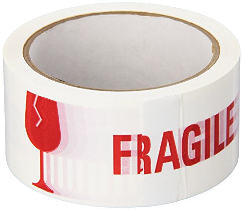 TapeCase 150SP-5 Bedrucktes weißes Kartondichtband mit rotem Aufdruck "Fragile", 48 mm x 55 m von 3M