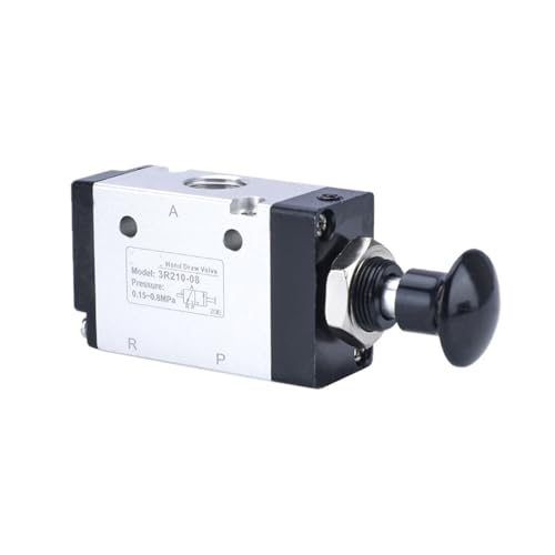 3MOG7Y1 3R210-08 Manuelle Luftventile, 6,35 mm (1/4 Zoll), 2 Positionen, 3 Anschlüsse, pneumatisches Steuerventil von 3MOG7Y1