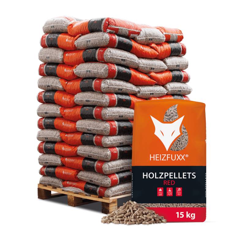 Heizfuxx Holzpellets Red 15kg x 65 Sack 975kg Palette von Heizfuxx