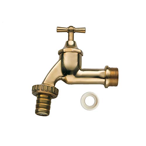 Auslaufhahn Absperrhahn Wasserhahn messing 3/4', inkl. Teflonband für Ihre Regentonne bzw. Regenwassertonne oder Regenwassertank von 3P Technik Filtersysteme