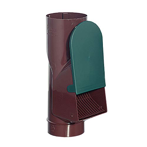 Regenwasserfilter Laubabscheider braun für Blechfallrohre mit 80 mm und 100 mm Durchmesser. Verhindert das Zusetzen und Verstopfen von Fallrohren durch Grobschmutz wie Laub, Äste und Moos. von 3P Technik Filtersysteme
