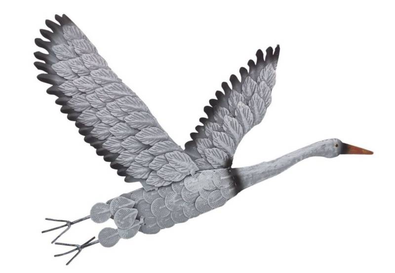 3PAGEN Dekobaum Kranich aus Metall Wandbild Wanddeko Dekofigur Gartendeko Gartenfigur von 3PAGEN