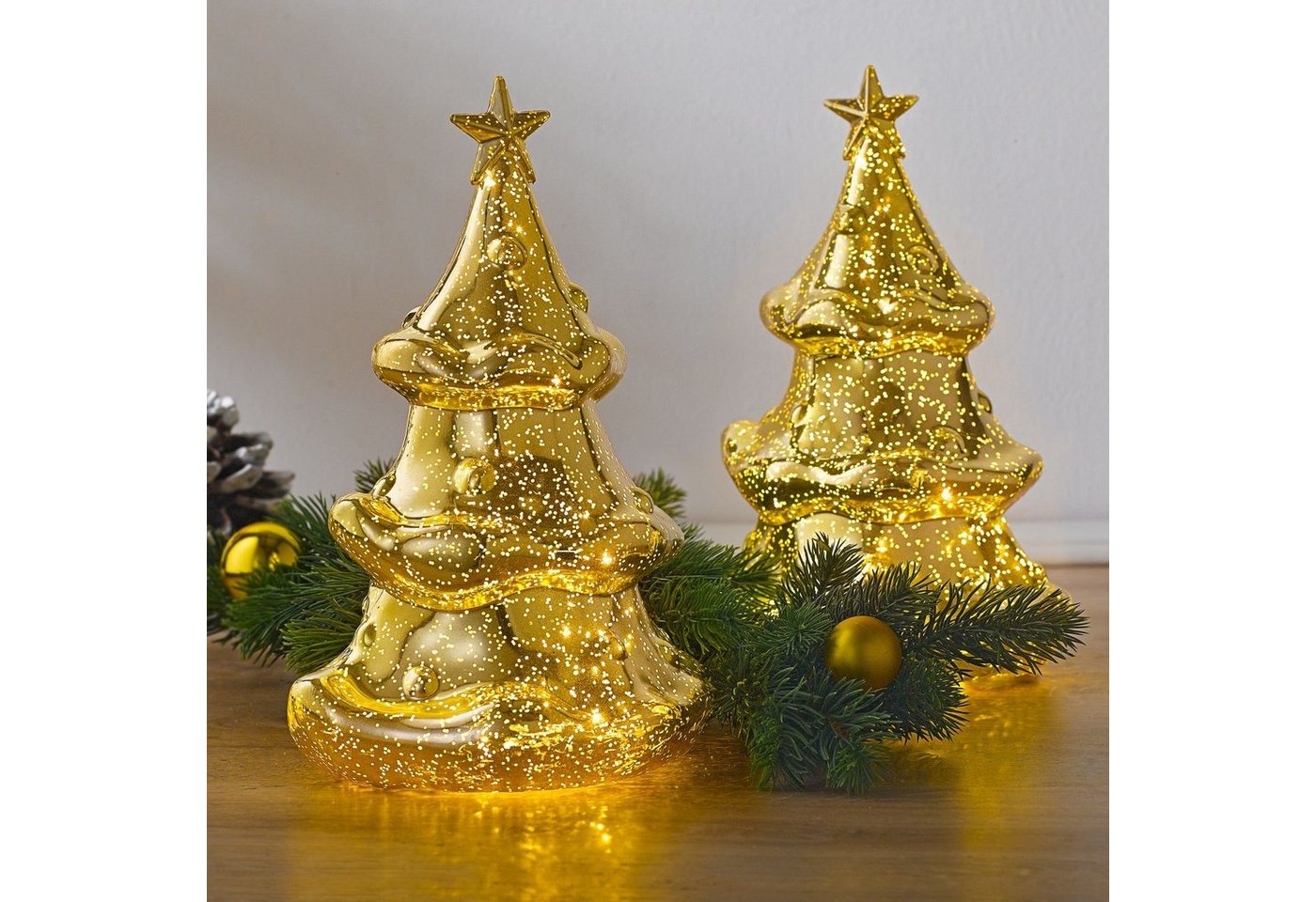 3PAGEN LED Dekolicht Tischleuchte in Tannenform Weihnachtsbaum Tannenbaum leuchtend Dekorat von 3PAGEN