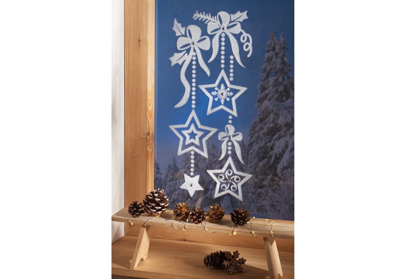 Fenstersticker Fensterbild Sternenmotiv Weihnachtsdekoration Fensterdeko Winterdeko w, 3PAGEN von 3PAGEN