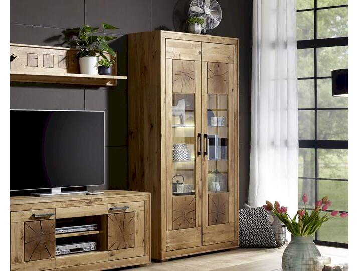 3S Frankenmöbel »Albero« Massivholz Vitrine WZ-0315 / Wildeiche / 1-türig von 3S-Frankenmöbel