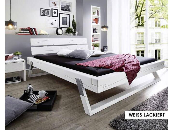 3S Frankenmöbel »Alia 2« Massivholz Balkenbett 180x200 cm / weiss lackiert von 3S-Frankenmöbel