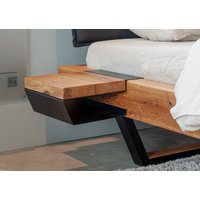 3S Frankenmöbel BE-0583 Massivholznachttisch Wildeiche/Metall von 3S Frankenmöbel