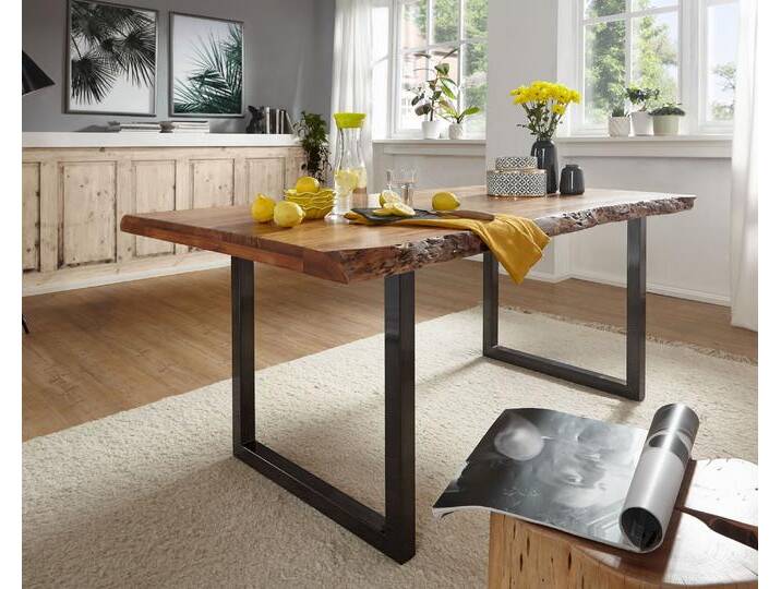 3S Frankenmöbel »Bern« Massivholz Esstisch Akazie lackiert TI-0481 / Akazie / 200x100 cm / schwarz von 3S-Frankenmöbel