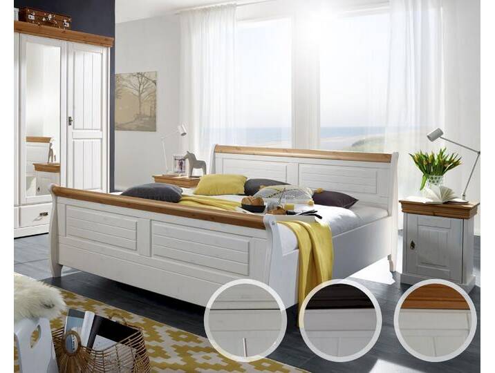 3S Frankenmöbel »Country« Massivholz Bett SZ-0132 / 180x200 cm / kolonialfarben / mit Bettkasten von 3S-Frankenmöbel