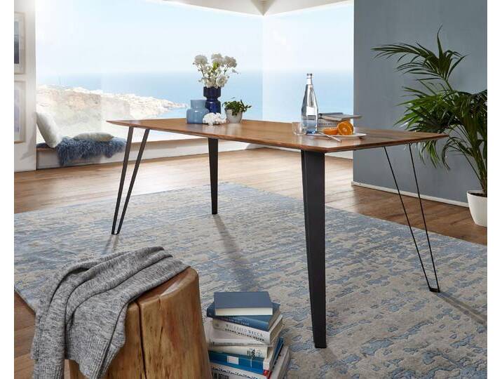 3S Frankenmöbel »Dover« Massivholz Esstisch TI-0483 / 180x90 cm / Fuss schwarz von 3S-Frankenmöbel