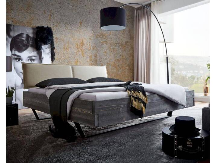 3S Frankenmöbel »Kenny« Massivholzbett BE-0578 / 160x200 cm / Fichte massiv grau gebeizt und geölt von 3S-Frankenmöbel