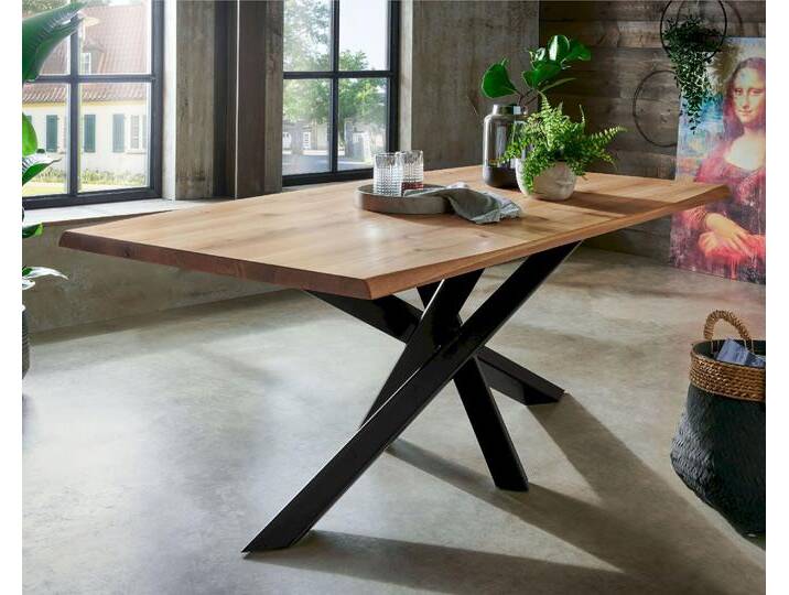 3S Frankenmöbel »Luzern« Wildeiche Massivholz Esstisch TI-0600 / 180x100 cm / gedrehte Kante von 3S-Frankenmöbel
