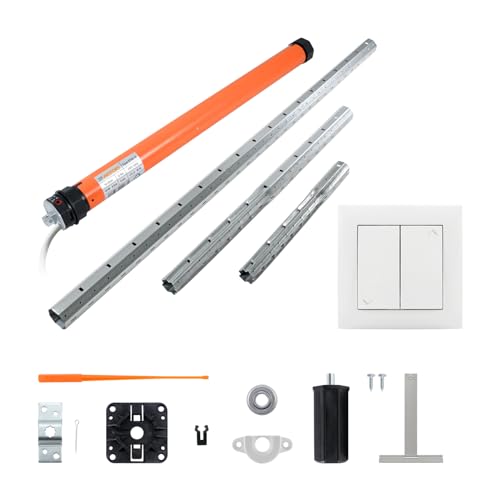 Rolladenmotor 3T-MOTORS Komplettset SW40 + Wippschalter + Rolladenwelle + Zubehör nach Wahl (3T35-13 SW40 bis 2,10 m) von 3T-MOTORS