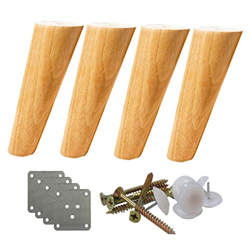 3UOOWWFA 4 Stück Massivholz-Möbelbeine, geneigte konische Tischbeine, Ersatzbeine aus Holz, maximale Tragkraft 400 kg, 10–70 cm optional (18 cm) von 3UOOWWFA