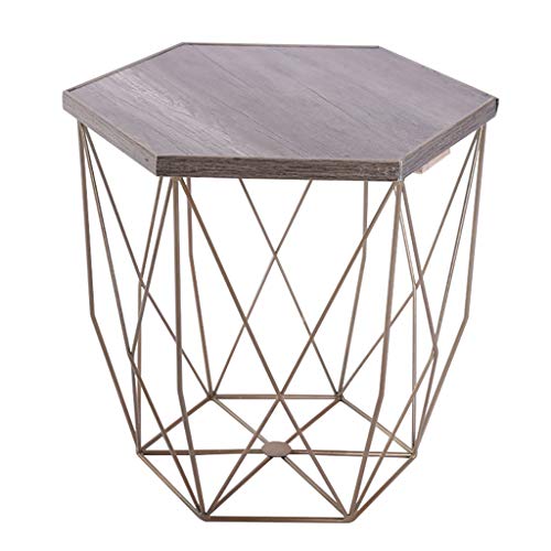 3UOOWWFA Couchtisch/Kleiner Nachttisch/Skandinavischer Schmiedeeisen Kleiner Tisch/Nachttisch – Abziehbare Tablett, zur Aufbewahrung (H Klein) (A Small) von 3UOOWWFA