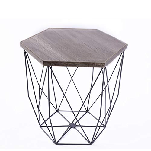 3UOOWWFA Couchtisch/Kleiner Nachttisch/Skandinavischer Schmiedeeisen Kleiner Tisch/Nachttisch – Abziehbare Tablett, zur Aufbewahrung (H Klein) (B Medium) von 3UOOWWFA