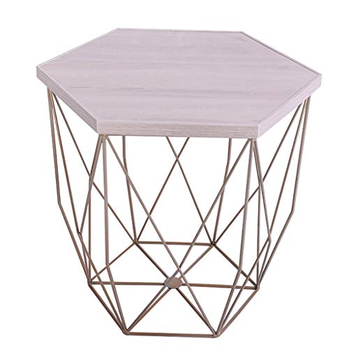 3UOOWWFA Couchtisch/Kleiner Nachttisch/Skandinavischer Schmiedeeisen Kleiner Tisch/Nachttisch – Abziehbare Tablett, zur Aufbewahrung (H Klein) (H Medium) von 3UOOWWFA