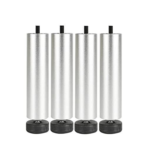 3UOOWWFA Verstellbare Beine, Schrankbeine, Tischbeine, Metall Möbelfüße, Aluminium-Legierung, 4 Sofafüße, ideal zum Basteln, glatte Oberfläche/Silber/23cm (Silber 25cm/10") von 3UOOWWFA