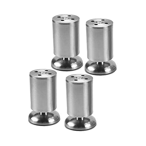 3UOOWWFA Verstellbare Edelstahlbeine für Badezimmer, Küche, Arbeitsplatte, TV, Schreibtisch, Tischbeine, Möbel, Sofabeine, Gummimatte, sicher und leise, 4 Stück (6–25 cm), Weiß, 8 cm (Silber 20 cm) von 3UOOWWFA