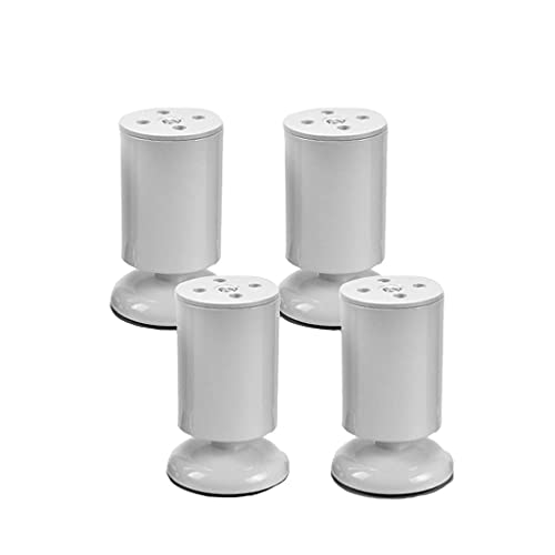 3UOOWWFA Verstellbare Edelstahlbeine für Badezimmer, Küche, Arbeitsplatte, TV, Schreibtisch, Tischbeine, Möbel, Sofabeine, Gummimatte, sicher und leise, 4 Stück (6–25 cm), Weiß, 8 cm (Weiß 20 cm) von 3UOOWWFA