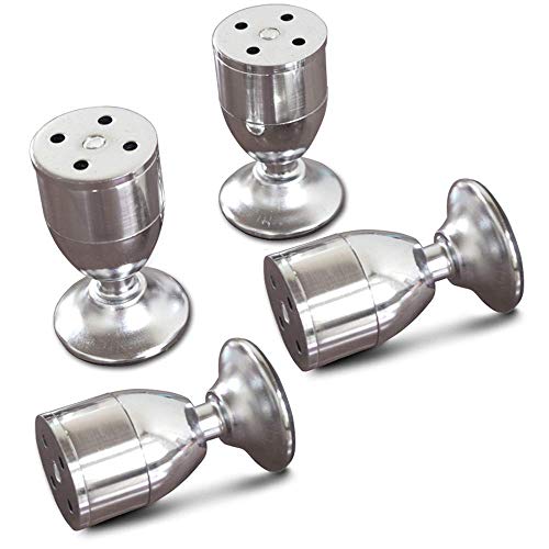 3UOOWWFA Verstellbare Möbelbeine – Edelstahl – maximale Belastung 400 kg – gebürstetes Silber – mit Anti-Rutsch-Matte – moderne Schrankbeine, nordische Sofabeine, Couchtischbeine, 8 cm (10 cm) von 3UOOWWFA