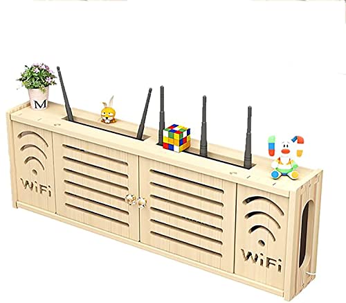 Multimedia-Set-Top-Box, WLAN-Box, WLAN-Rack, Internetbox, Patchpanel, WLAN-Router, Regal, schwimmender Decoder, Aufbewahrungshalterung, braun, 36 x 11,5 x 24 cm (Braun, 71 x 11,5 x 24 cm) von 3UOOWWFA