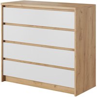 3xEliving 3xEliving Kselo Kommode für das Wohnzimmer. Skandinavische Kommode für das Zimmer - goldene kraft eiche/weiss von 3XE LIVING