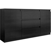 3xe Living - 3xEliving demi 2D3S Kommode 120cm in schwarz & schwarz in Hochglanz - Modernes Sideboard mit viel Stauraum für Ihren Wohnbereich - 120 x von 3XE LIVING