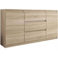 3xe Living - 3xEliving demi 2D3S Kommode 120cm in sonoma Eiche - Modernes Sideboard mit viel Stauraum für Ihren Wohnbereich - 120 x 78 x 39cm (b/h/t) von 3XE LIVING