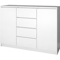 3xEliving demi 2D4S Kommode 120cm in weiß - Modernes Sideboard mit viel Stauraum für Ihren Wohnbereich - 120 x 101 x 39cm (b/h/t) - weiss von 3XE LIVING