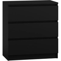 3xEliving Demi mit 3 Schubladen Kommode in Schwarz - Modernes Sideboard mit viel Stauraum für Ihren Wohnbereich - 70 x 78 x 39cm (b/h/t) - schwarz von 3XE LIVING